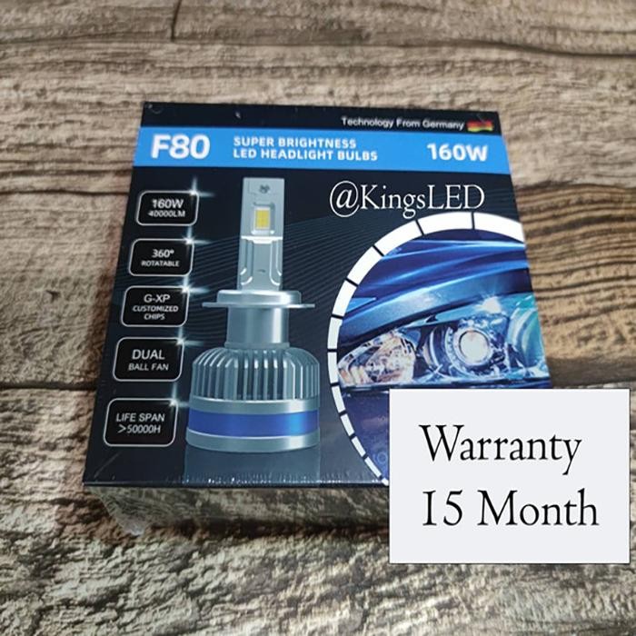 Headlamp LED Mobil F80 G-XP Chip – 40000LM 80W | Soket H4 H8 H9 H11 9005 HB3 HB4 | Super Terang, Hem