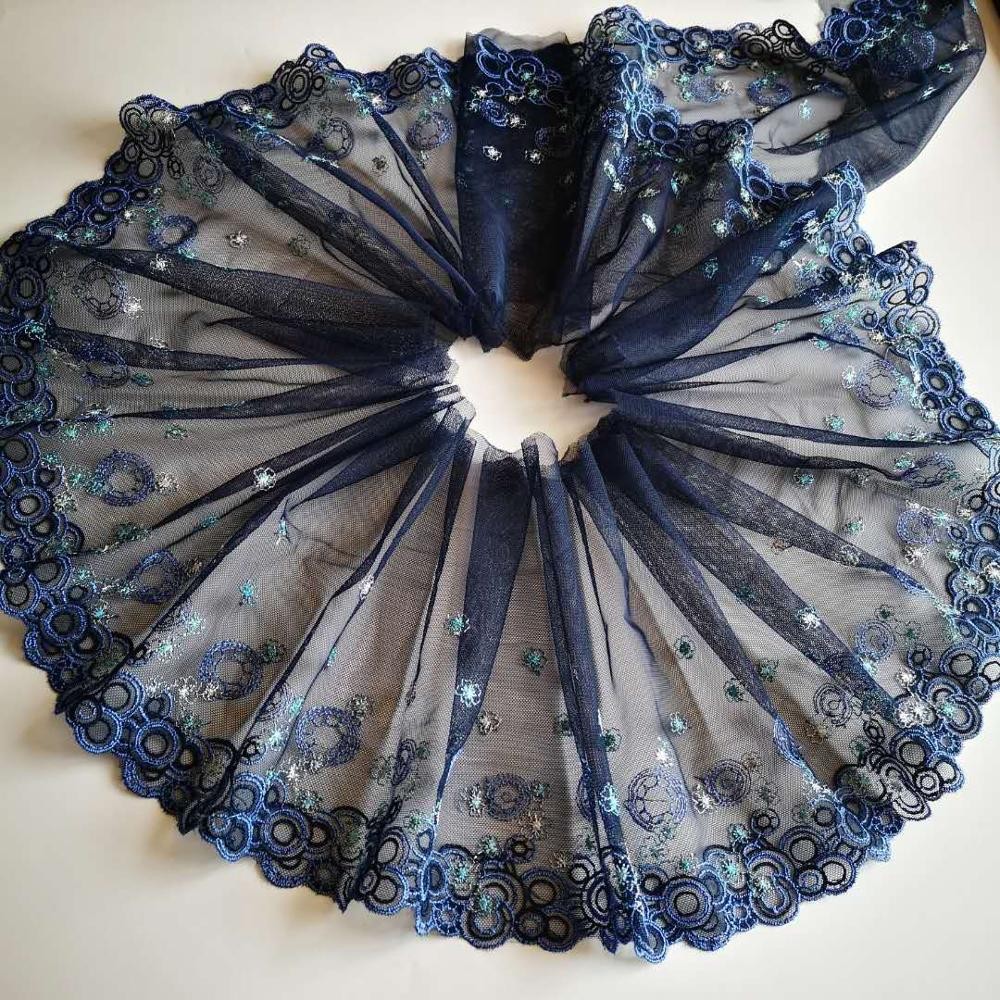 

1Yard Flower LaceTrim Dress Wedding Sapphire Lace Ribbon Fabric Applique Baby DIY Embroidered Sewing Craft 22cm Width