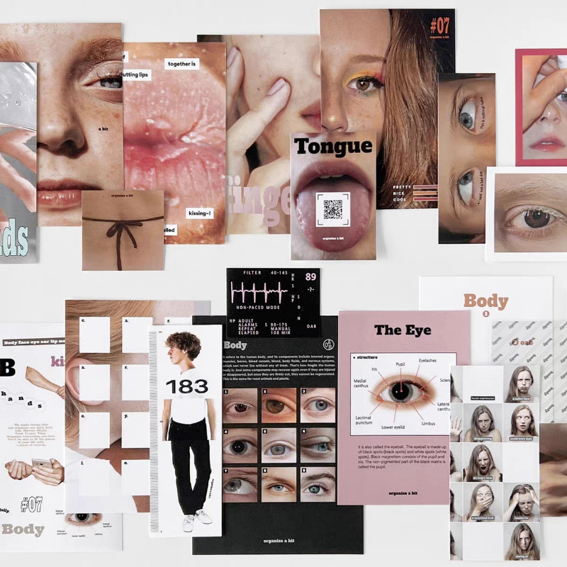 

Ins Oab Studio Body Pack Scrapbook Stickers Whysimple Desk Decor Room Decoration Post Card Sticker OAB Posters Material