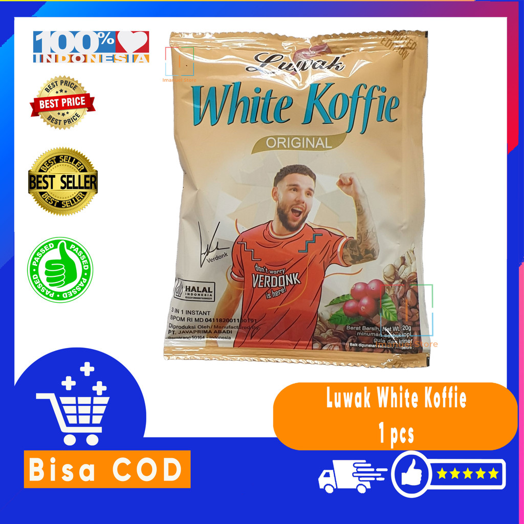 

Luwak White Koffie 3 in 1 Eceran per pcs Kopi Instan Berat Bersih 20gram