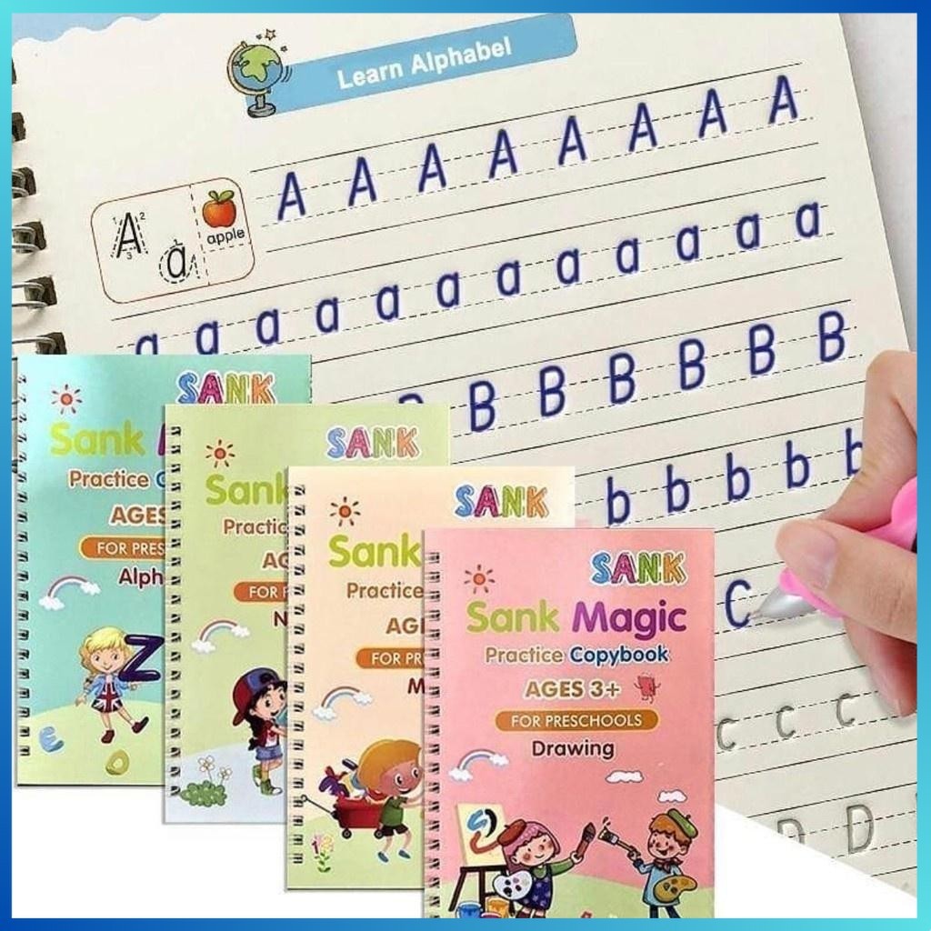 

Wimax Sank Magic Book Practice 1 Set Isi 4 Buku + Pen + Refill Latihan Belajar Menulis PAUD TK Huruf Angka