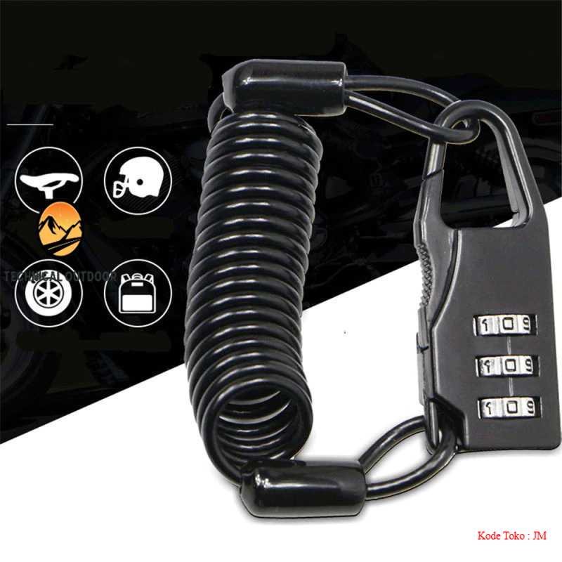 Gembok Helm Sepeda Anti Maling Bike Lock Kode Angka 3 Digit - K-2S | Gigi Sepeda 7 Speed | Aman Digu