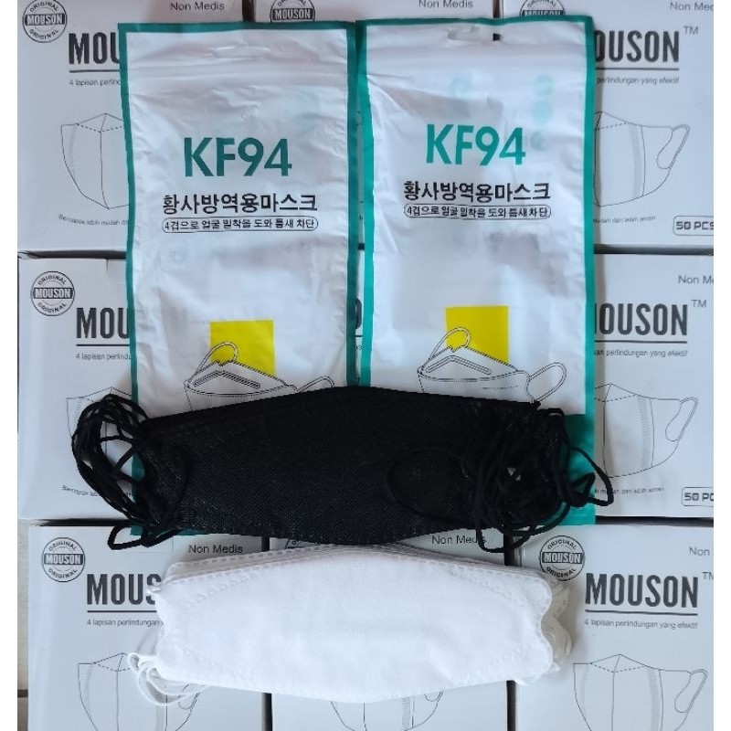 Masker KF94 Korea Hitam Putih Isi 10 Pcs#Masker KF94 Korea Hitam Putih Isi 10 Pcs