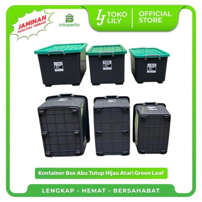 

Kontainer Box Abu Tutup Hijau Beroda Atari Green Leaf 50/75/100L - 50 L