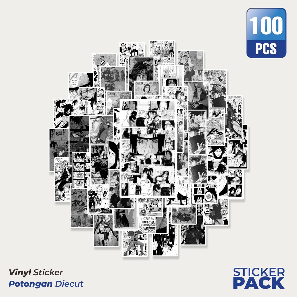 

Stiker Vinyl Stiker Anime Naruto Clasic B&W Waterproof Aesthetic- Untuk Laptop, Motor, dan Helm - Paper Stationery Pack
