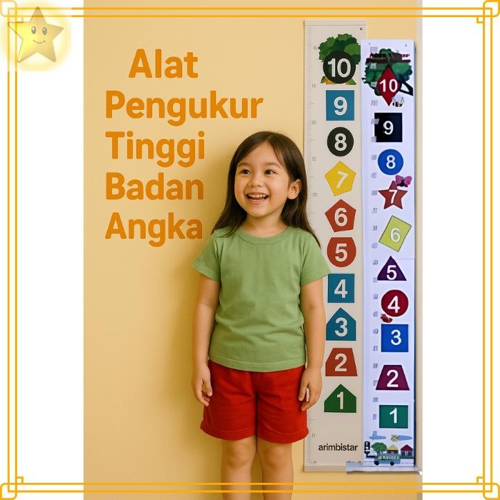 APE Alat Pengukur Tinggi Badan Anak Motif Angka Geometri - Alat Ukur Tinggi / Growth Chart