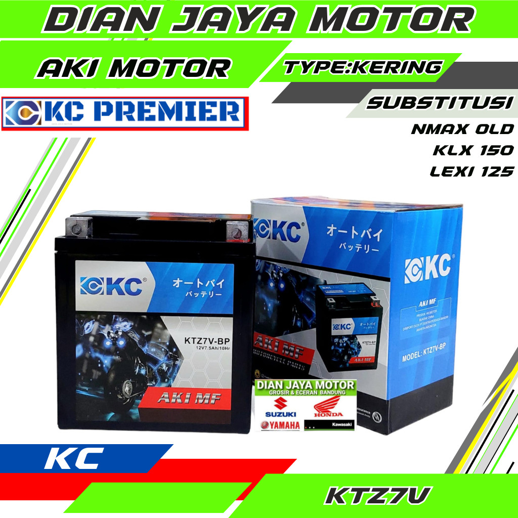 Aki Kering KTZ7V Nmax Aerox Lexi KC  Premier Accu Aki Motor GTZ7V MF KLX 150 Dtracker