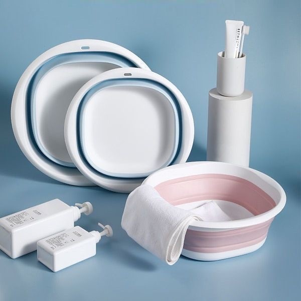 Bak Lipat Portable Ember Lipat Multifungsi Baskom Lipat Portable Serbaguna Baskom Plastik Silikon wa