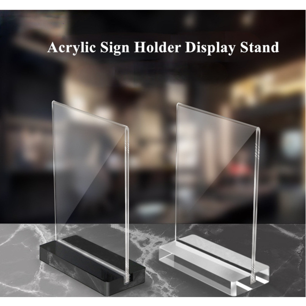 

A6 100x150mm Table Menu Paper Card Price Listing Holder Leaflet Display Stand Desktop Counter Acrylic Sign Holder