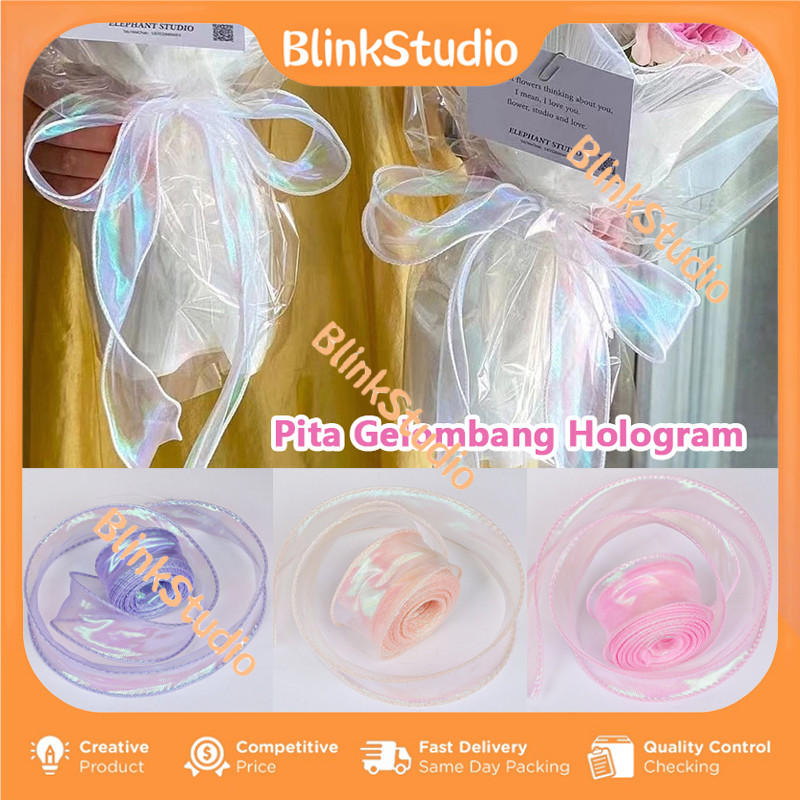 

Pita Fishtail / 1 Roll Pita Hologram Fishtail Ribbo / Pita Bouquet / Pita Kado