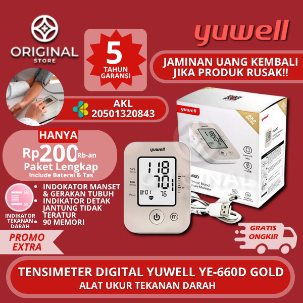 Original Tensimeter Digital Yuwell YE660D Tensi Digital dengan USB