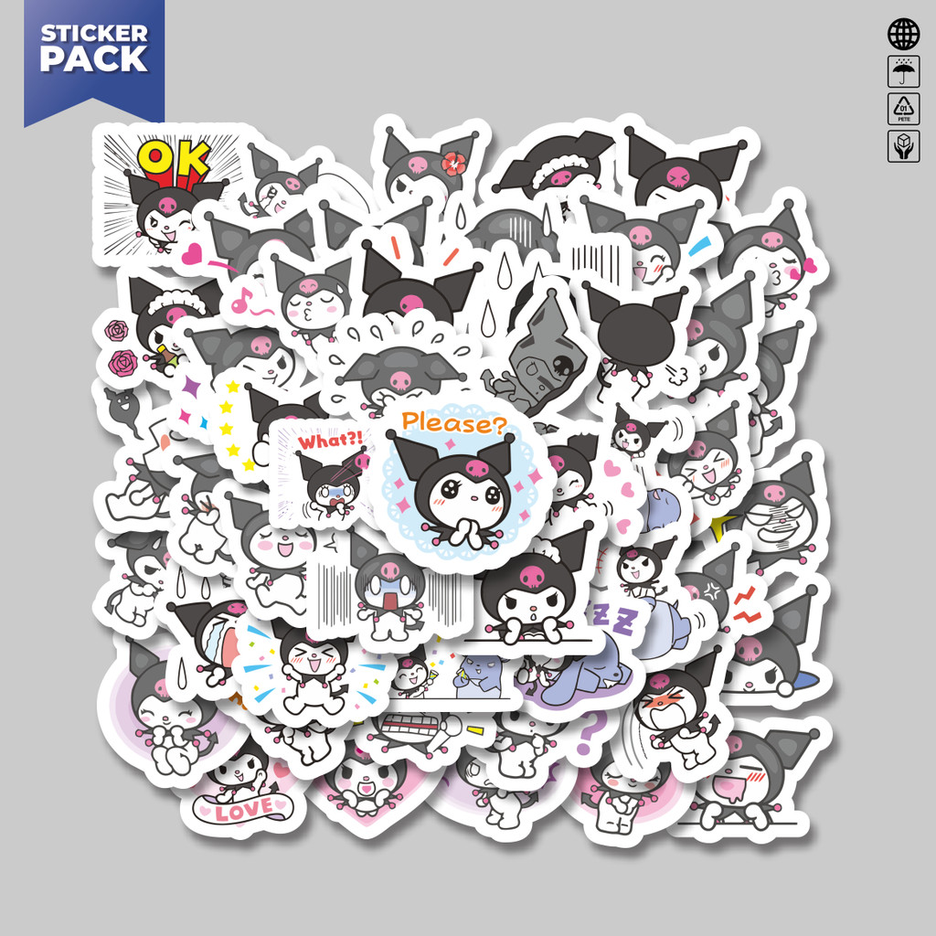 

[100PCS]Stiker Pack Stiker Kartun Kuromi Versi 1 Aesthetic Vinyl Anti Air Dekorasi Sticker Laptop Buku Journal Koper Helm Casing HP Gitar Helm Skateboard