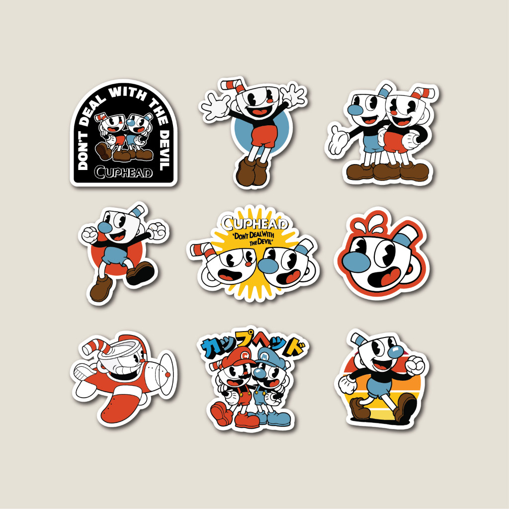 

Sticker Pack Cuphead & Mugman | Sticker Tumbler | Stiker Laptop Koper Helm