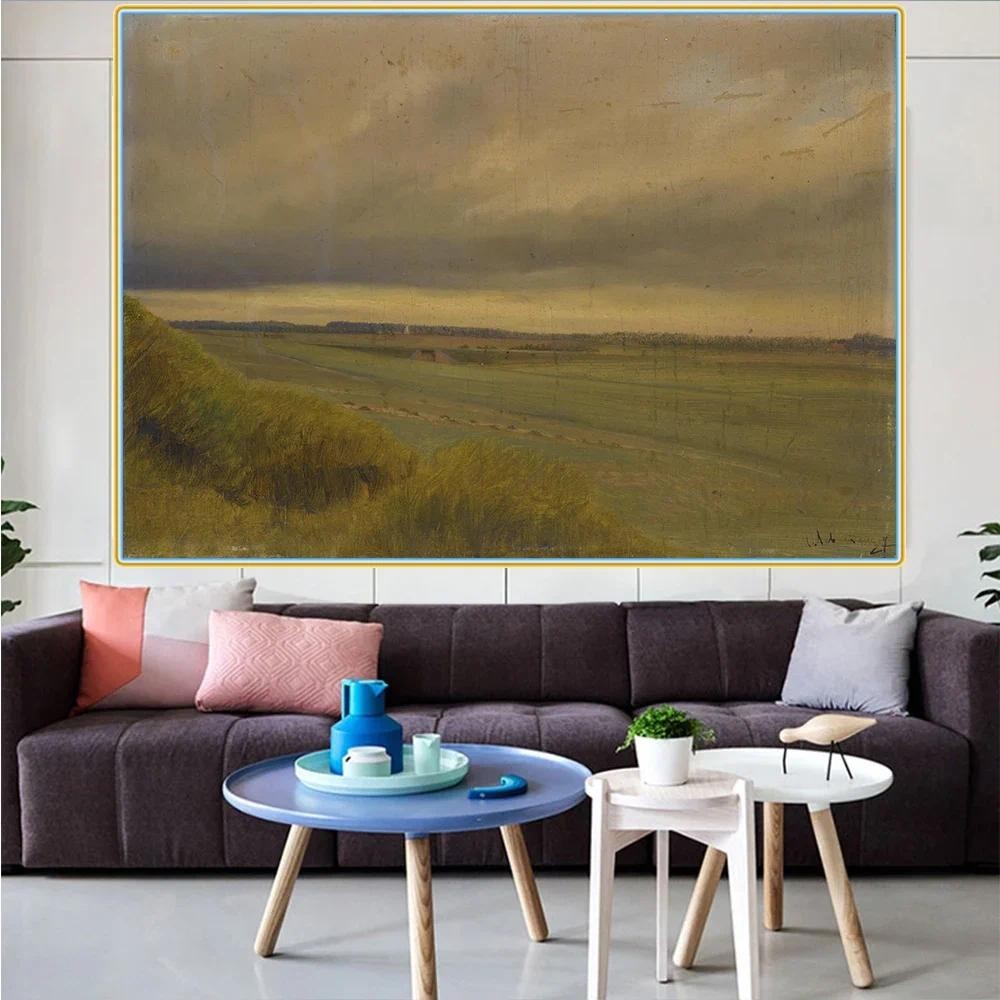 

Citon Levitan Isaak Iliich《Field landscape》Canvas Oil Painting Art Poster Picture Modern Wall Decor Home Living room Decoration