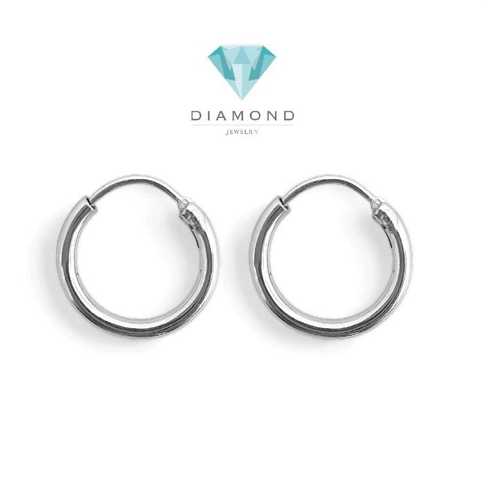 Small Hoop Anting Bayi Polos White Gold 750K-Diamond Jewelry-399AMS055LS