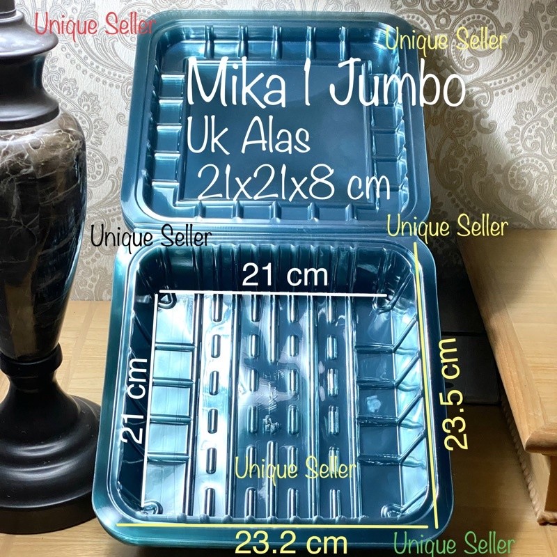 Mika Bolu Kotak VIP 1 JUMBO 23.5x23.5x8 cm Per PCS / Mika Bolu Gulung Kotak Jumbo / Mika Kue Roti Ko