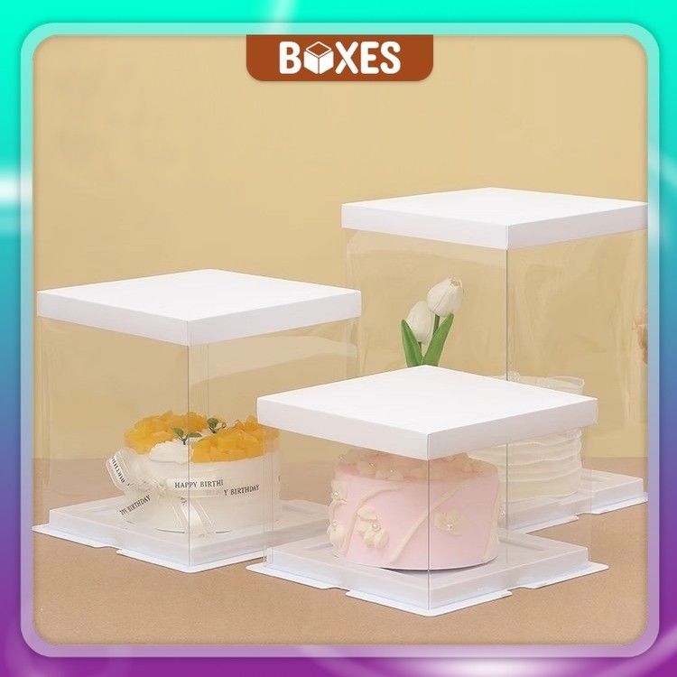 

Box Cake Transparan / Box Tart / Box Bening Tart / Box Mika Transparan / Box Mika Kue Transparan / Box Tart Mika / Kotak Kado Transparan | BN02