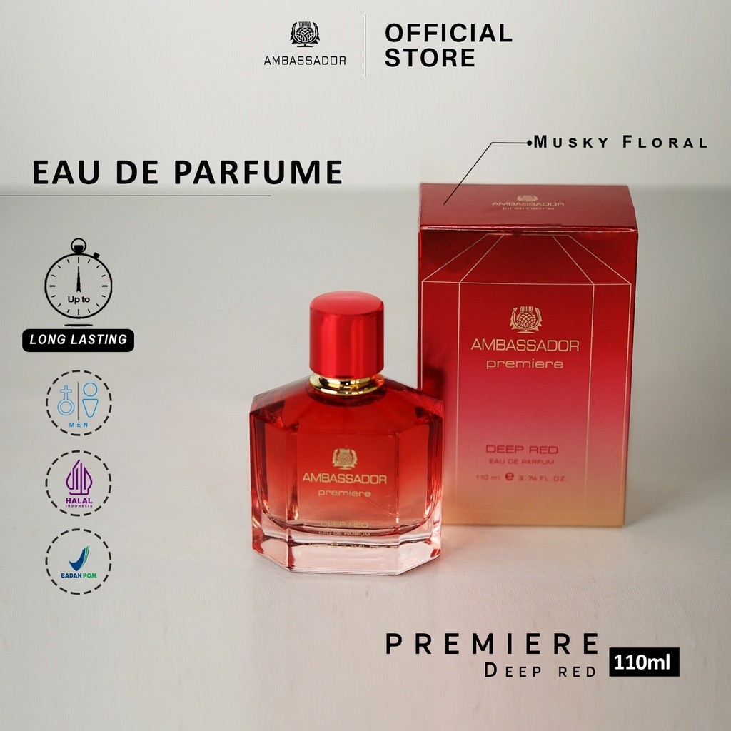 Ambassador Eau De Parfume Premiere Deep Red - 110ml