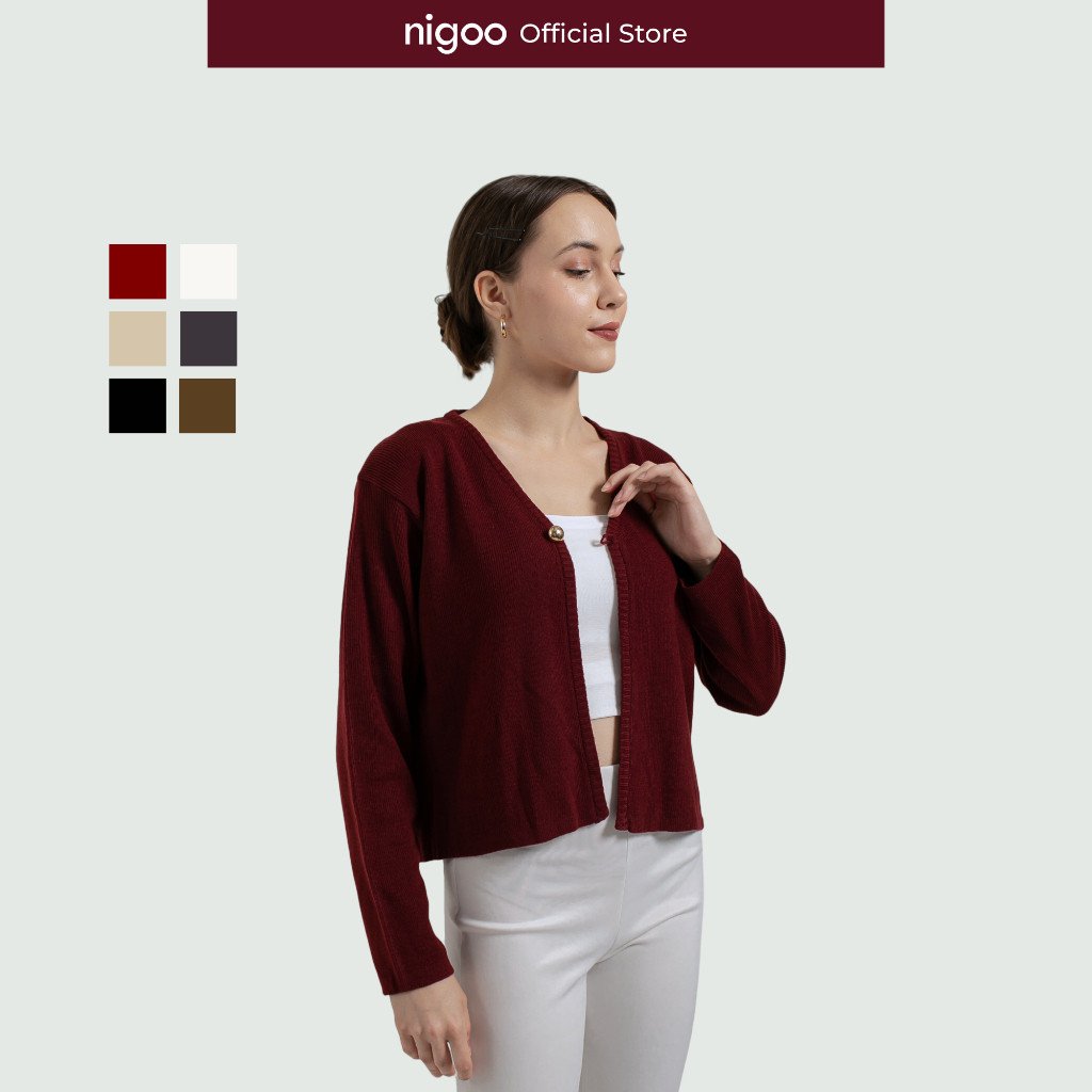 GROSHOP.ID NIGOO Maja Crop Cardigan Knitwear Wanita