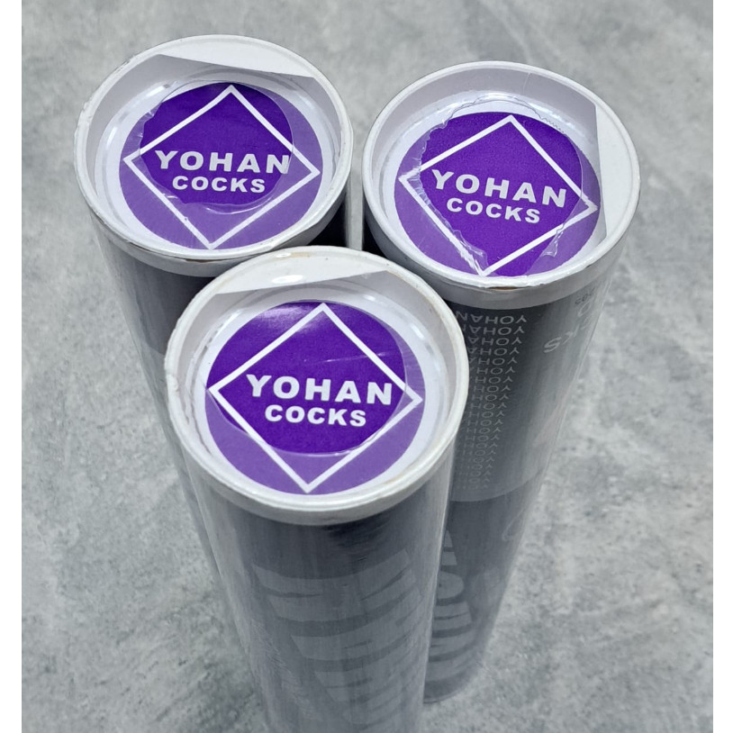 Shuttlecock Yohan Ungu dan Hitam – Spek Turnamen Nasional, Kok Bulu Angsa Asli – Stabil di Udara, Ta