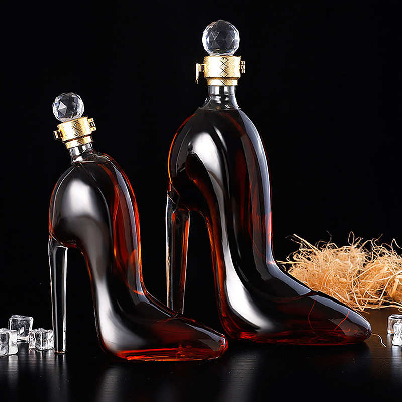 375ml 700ml High-Heels Shoes Shaped Whisky Decanter Glass Crystal Merlot Rum Vodka Wine Bottle Liquo