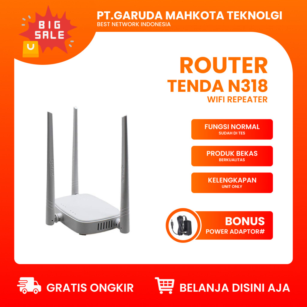 Router Tenda N318 N315 300Mbps Wiresless Wifi Extender Second