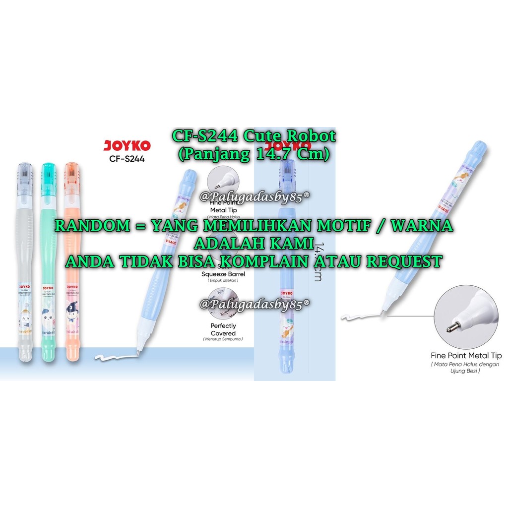 

(1 Biji) GROSIR Correction Fluid JOYKO CF-S244 / Cairan Koreksi Penghapus Cair CF-S244 (1 Biji)