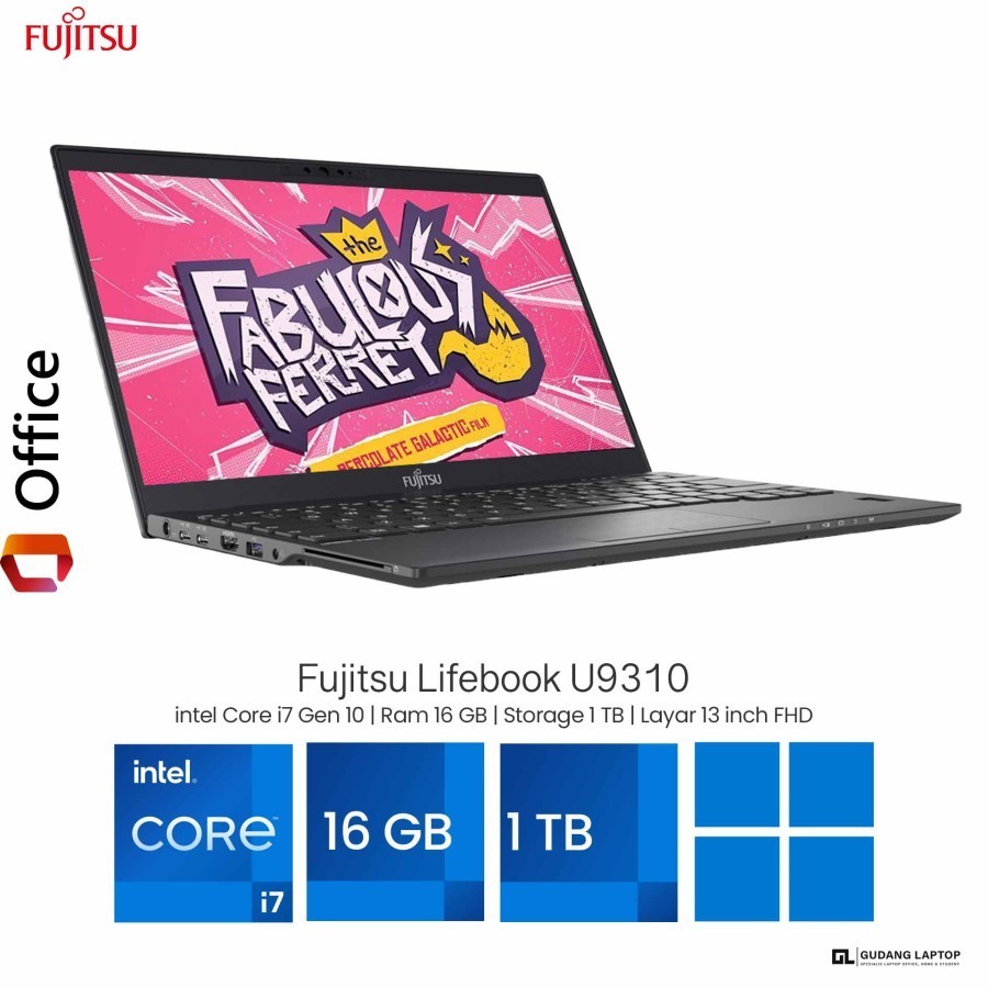 LAPTOP FUJITSU LIFEBOOK U9310 U939 CORE i7 GEN 8 RAM 16 GB SSD 1 TB Layar 13 Inch FHDCO
