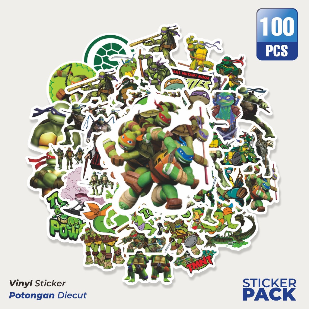 

Stiker Vinyl Sticker Kartun Ninja Turtles Sticker Waterproof Aesthetic- Untuk Laptop, Motor, dan Helm - Paper Stationery Pack