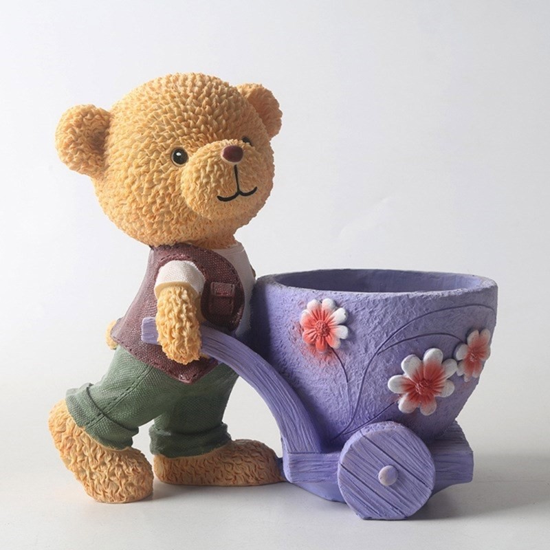 

Cowboy Car Bear Vase Silicone Mold Scented Stone Ornaments Homemade Ashtray Flower Pot Pen Holder Handicraft Gift Homemade