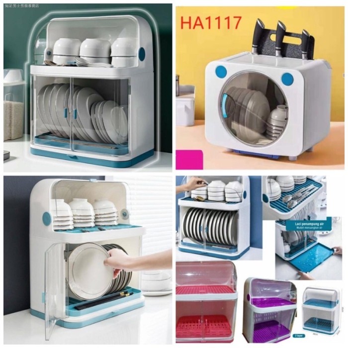 Produk terlaris RAK PIRING TUTUP MIKA ANTI BACTERIAL TERTUTUP HIGIENIS