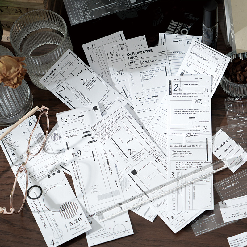

Yoofun 10pcs/lot Bill Ticket Vintage Scrapbooking Paper Junk Journaling Planner Dual Material Decor Collage Paper