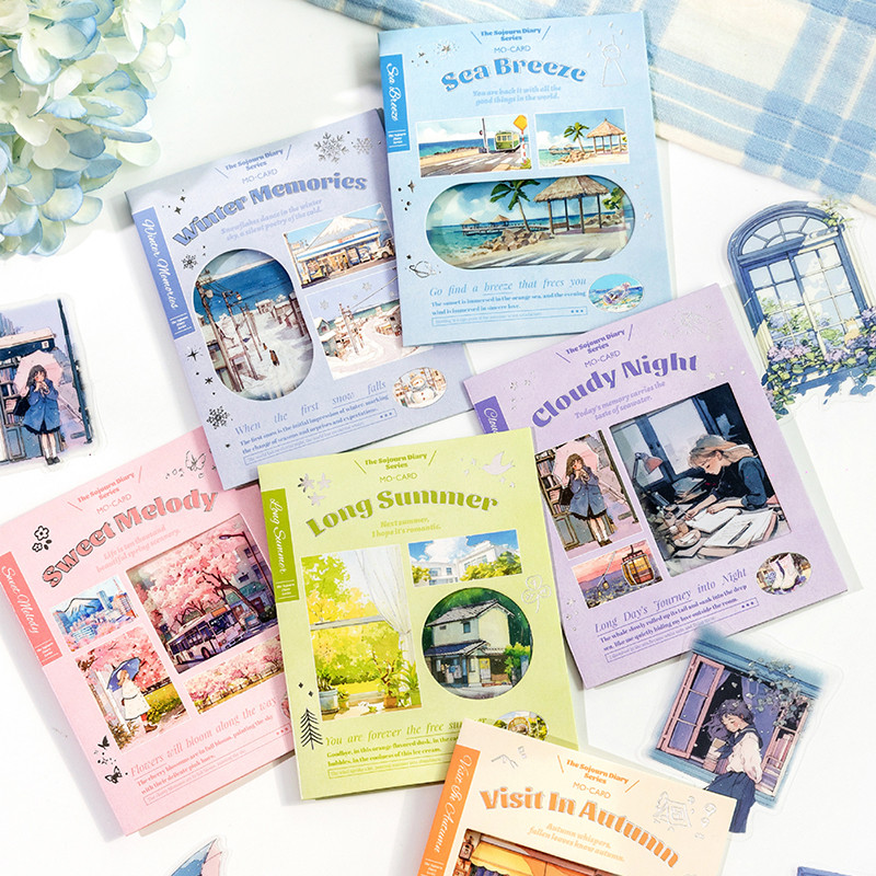 

Mr. Paper, 40pcs/bag,travel Themed Seasonal Scenery Stickers,decorative Scrapbook,phone Case,diary,water Cup,stationery Stickers