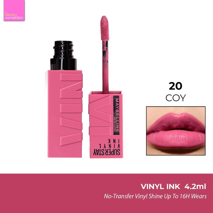MAYBELLINE Superstay Vinyl Ink Tint  Lipstick Glossy Makeup - 20 Coy