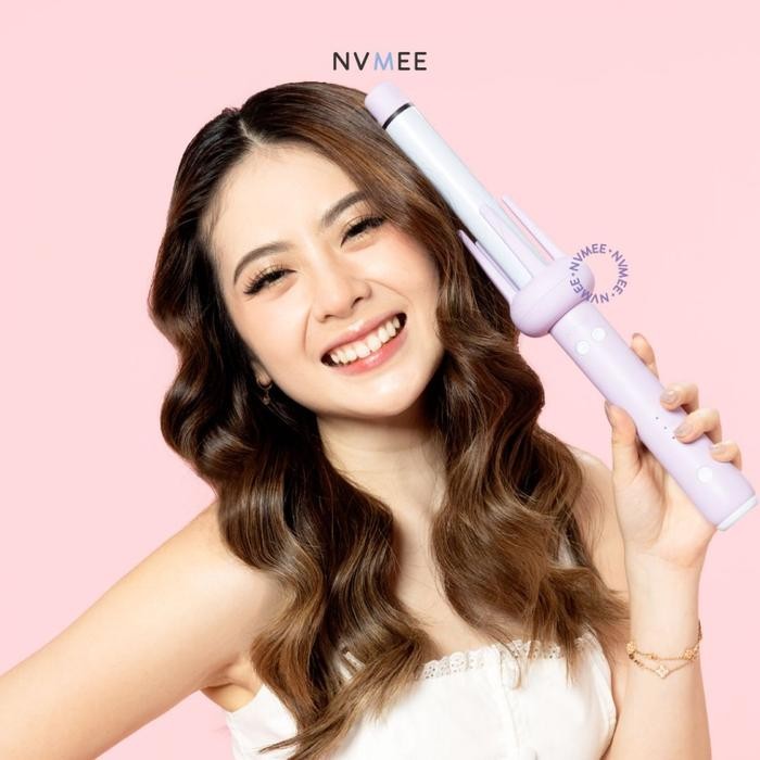 PROMO   [NEW] - NVMEE - Libra Hair Styler 2.0 | Catokan Keriting Otomatis | Corner Beauty - Merah Mu