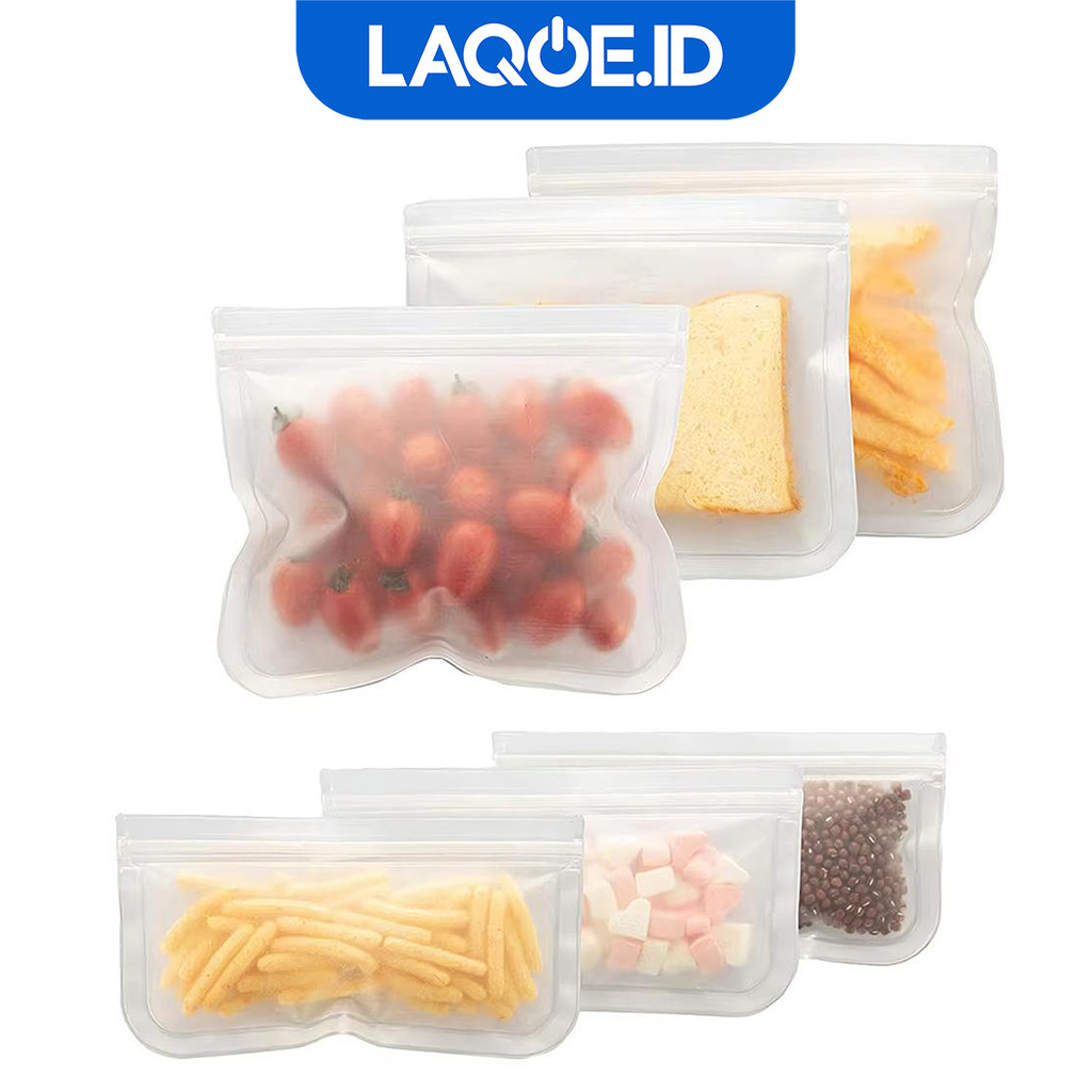 Kantong Plastik Zipper Food Storage Bag Plastik Makanan Kedap Udara Reusable Ziplock Silicone Food B