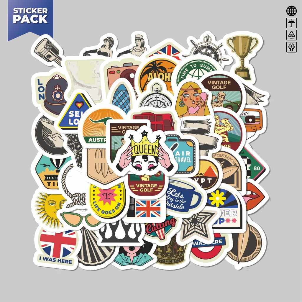 

[100PCS]Stiker Pack Sticker Kartun Gaya Eropa Dan Amerika Aesthetic Vinyl Anti Air Dekorasi Sticker Laptop Buku Journal Koper Helm Casing HP Gitar Helm Skateboard