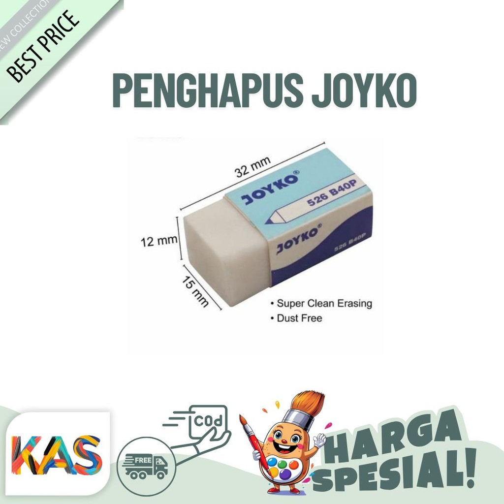 

Penghapus JOYKO 526 B40 Eraser Putih Murah Satuan
