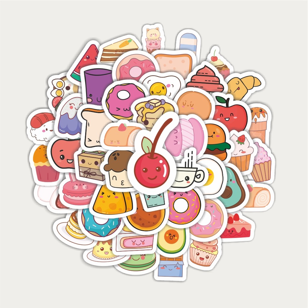 

Sticker Pack Stickr Kartun Dessert Lucu Sticker | Sticker TUMBLR | Stiker LAPTOP KOPER HELM