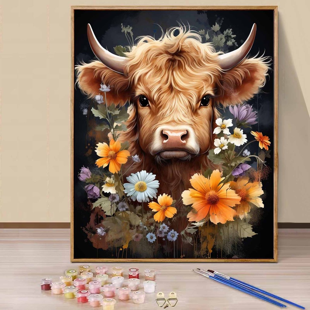 

Paint by Numbers - 40x50cm, Yak Painting Kits for Beginners on Colored Canvas, Easy DIY Art for Home Decor Gift (No Frame)