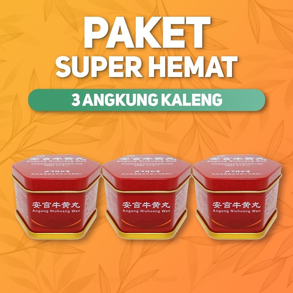PAKET HEMAT ANGKUNG KALENG ANGONG NIUHUANG WAN TONG REN TANG ORIGINAL OBAT STROKE CINA HERBAL  ORI (