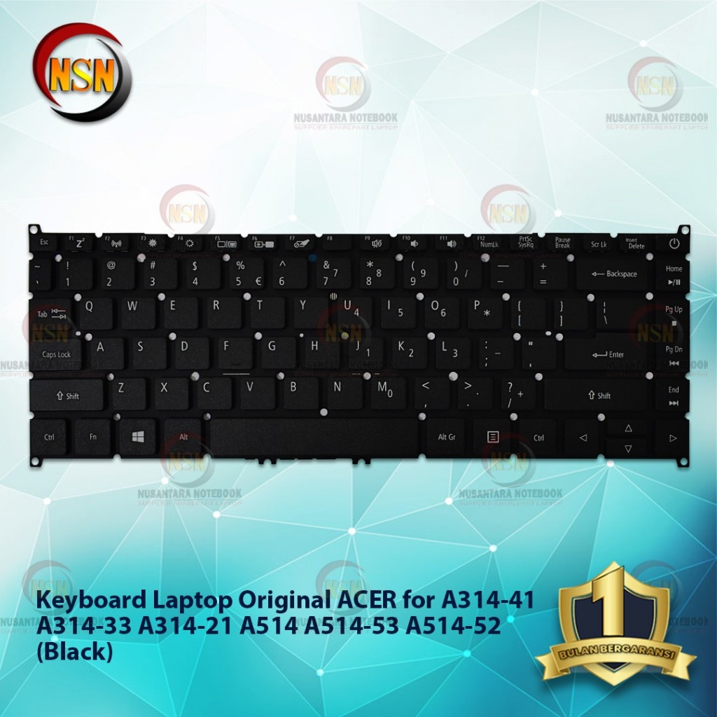 Keyboard Laptop Original ACER A314-41 A314-33 A314-21 A514 A514-53 A514-52 (Black)