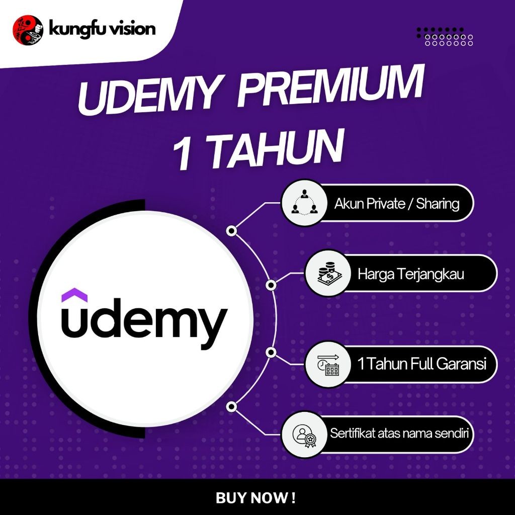 UDEMY PREMIUM 1 TAHUN DAPAT SERTIFIKAT SENDIRI TERMURAH GARANSI