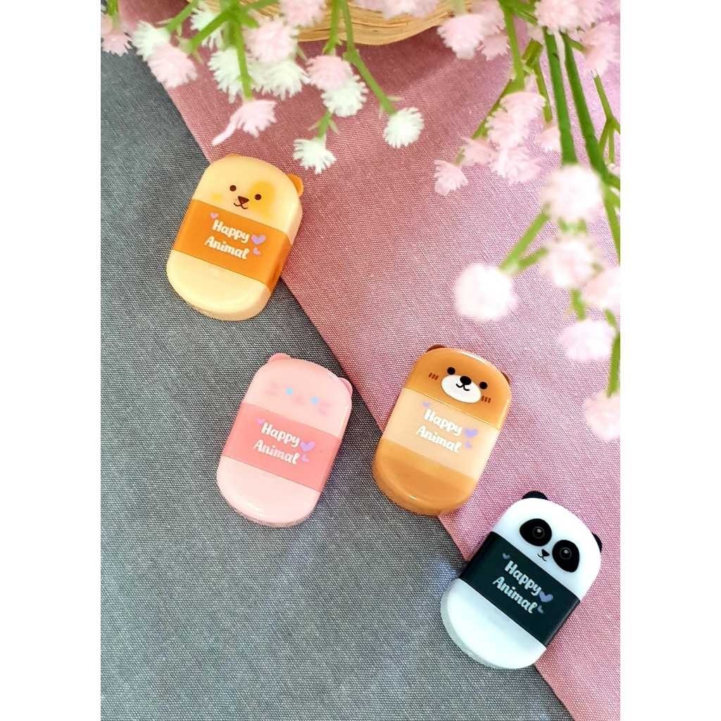 

PBOS Sharpener ecer B-176 Happy Animal Eraser 2 in 1 Rautan dan Penghapus Joyko