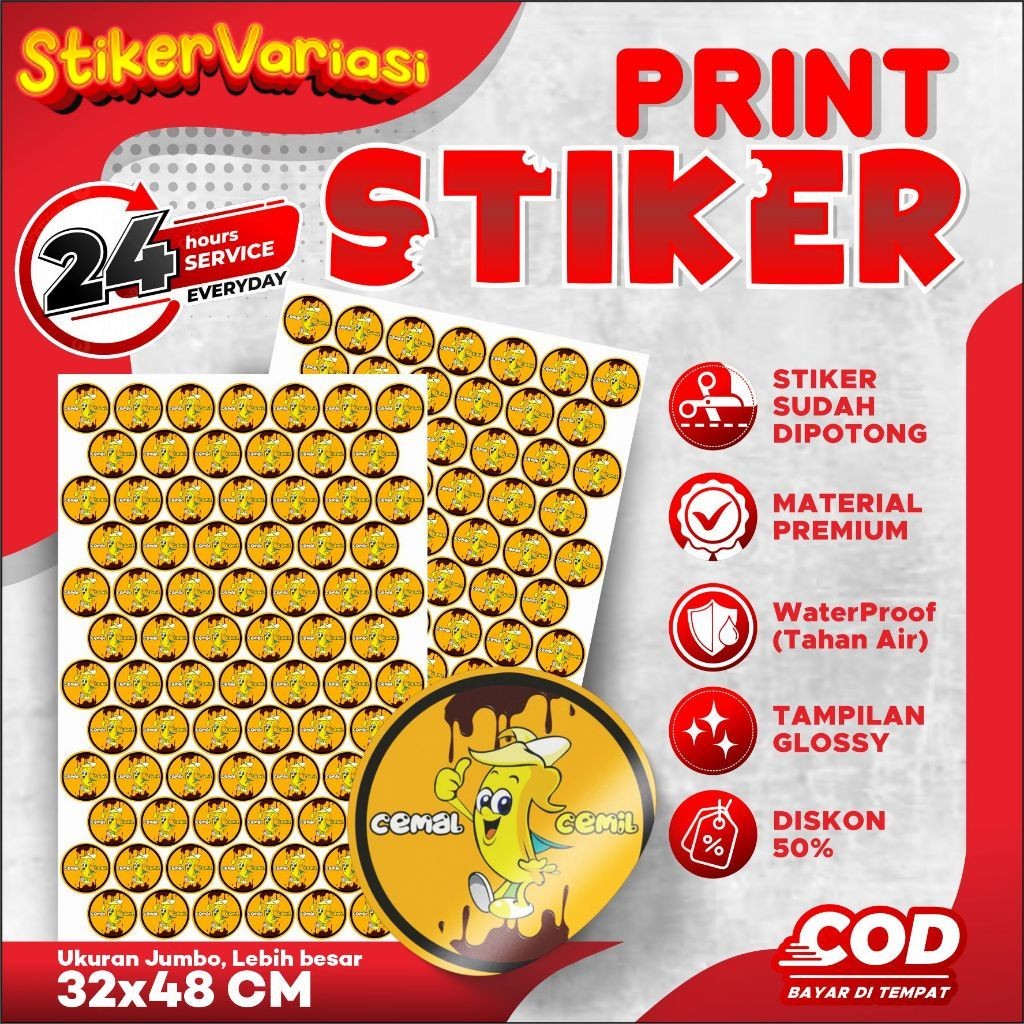 

Cetak Stiker Chromo A3+ Murah / Stiker Label Kemasan Makanan Minuman - Gratis Logo