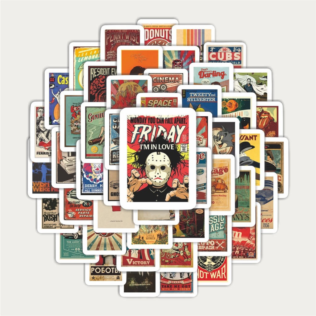 

Sticker Pack Stiker Classic Retro Poster | Sticker TUMBLR | Stiker LAPTOP KOPER HELM