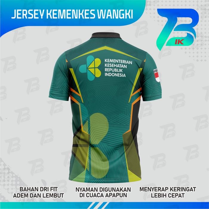 JERSEY WANGKI KEMENKES DRYFIT / KAOS KERAH POLO KEMENKES FULLPRINTING / WANGKI KEMENTERIAN KESEHATAN