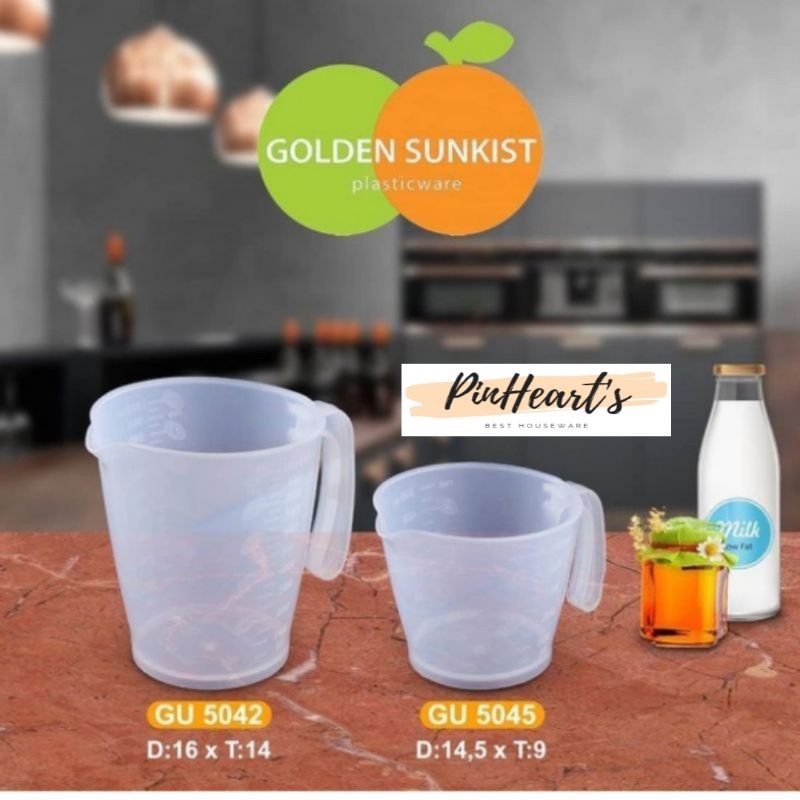 Gelas Ukur / Gelas Takar GOLDEN SUNKIST 1000ml & 500ml | Teko Ukur