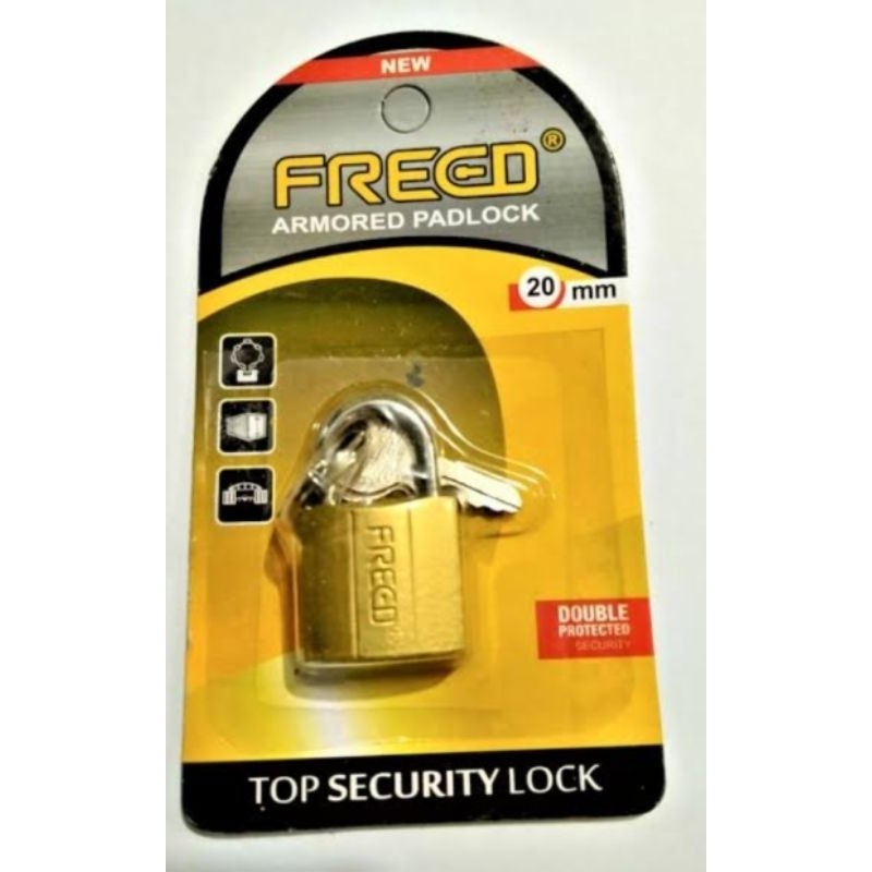 Gembok kuning pres FREED 20 MM gembok koper 20mm