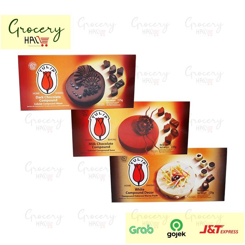 

TULIP CHOCOLATE COMPOUND 225 GRAM ( DARK CHOCO / MILK CHOCO / WHITE CHOCO )